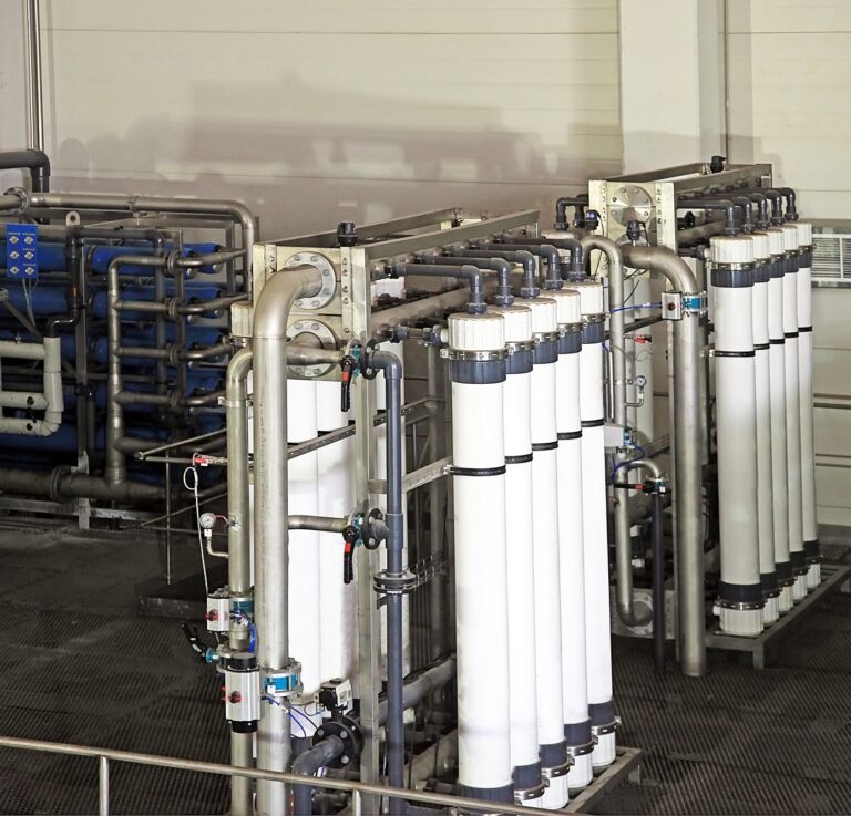 reverse osmosis equipment inside of plant